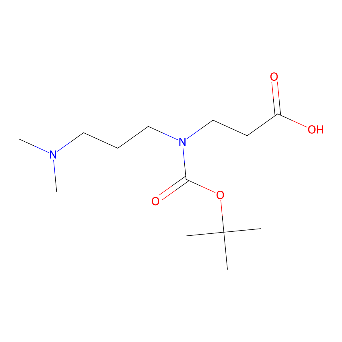 3-{[(t-Butoxy)carbonyl][3-(dimethylamino)propyl]amino}propanoic acid molecular structure, CAS 2109172-86-1