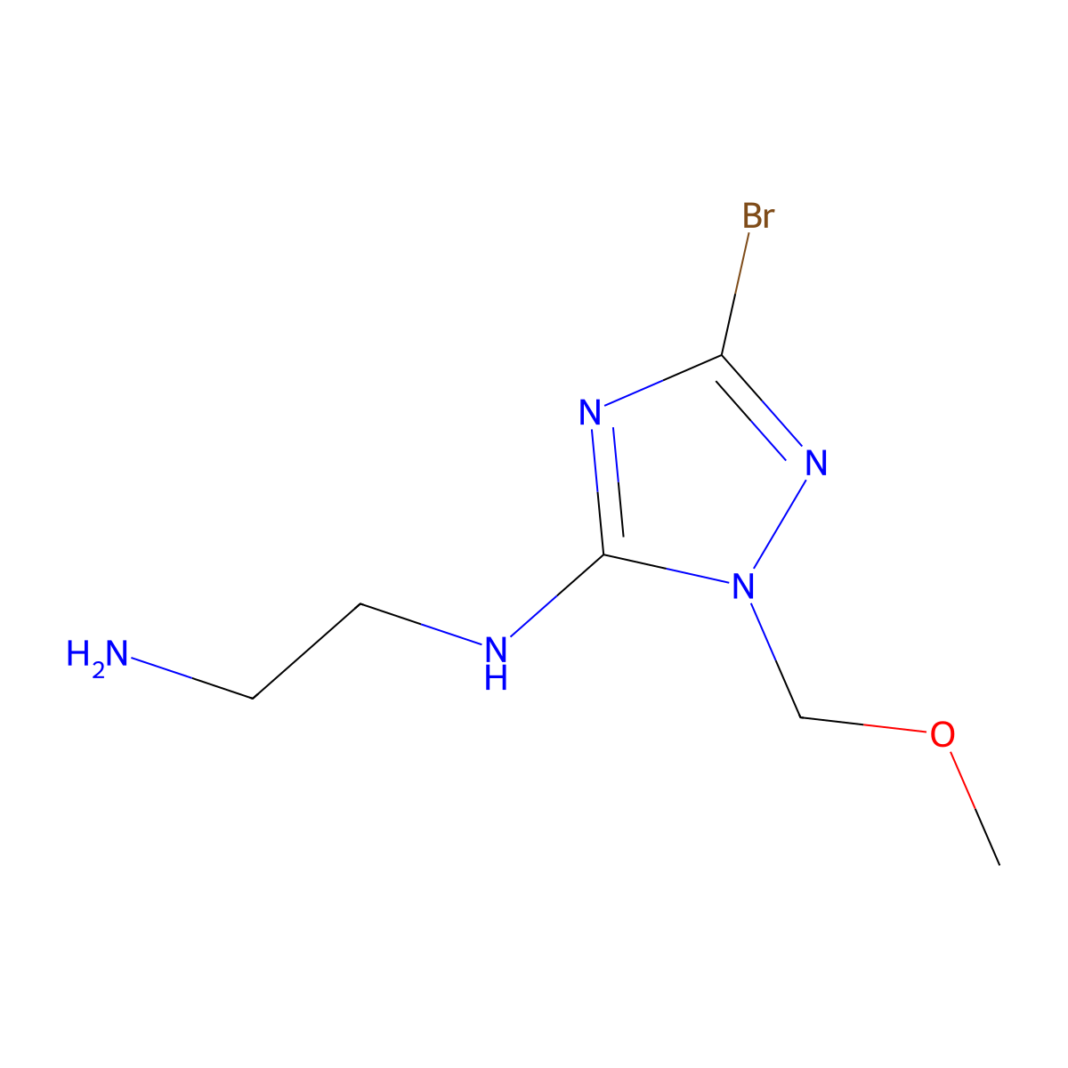 N-[3-bromo-1-(methoxymethyl)-1H-1,2,4-triazol-5-yl]ethane-1,2-diamine molecular structure, CAS 2109174-52-7