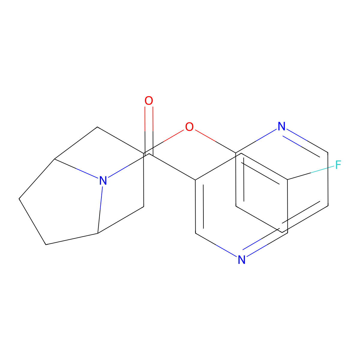 8-(5-Fluoropyridine-3-carbonyl)-3-(pyridin-2-yloxy)-8-azabicyclo[3.2.1]octane molecular structure, CAS 2109175-84-8