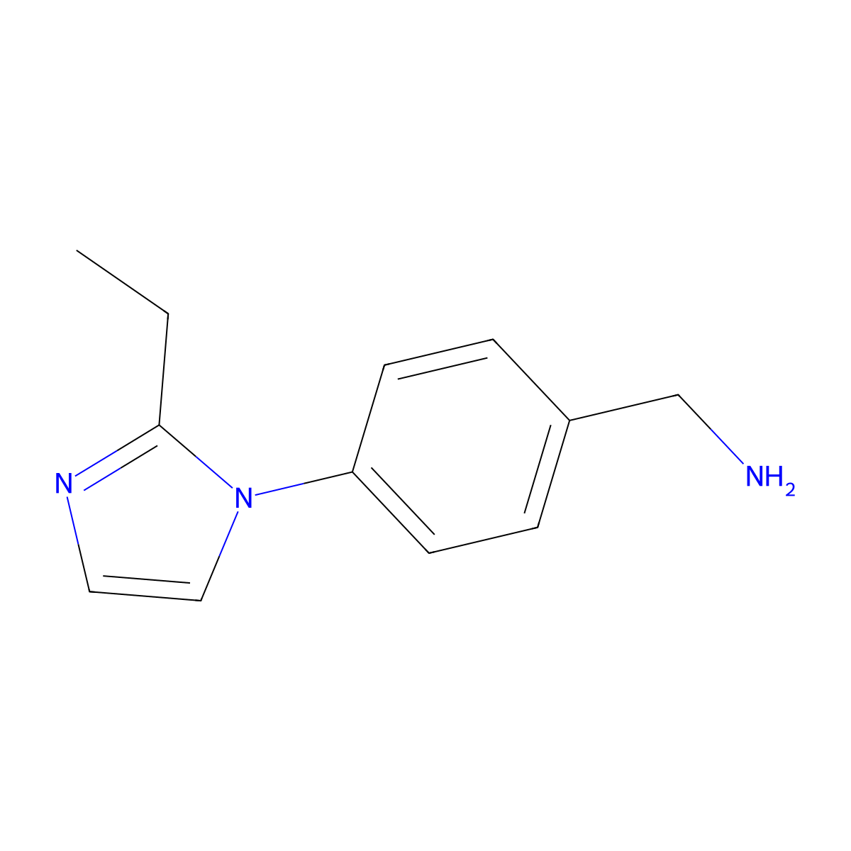 (4-(2-Ethyl-1H-imidazol-1-yl)phenyl)methanamine molecular structure, CAS 210918-00-6