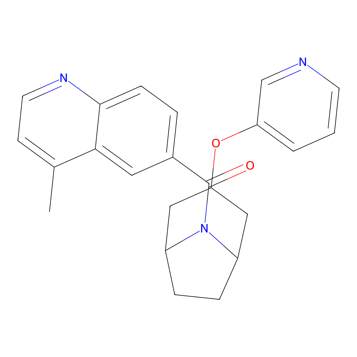 (4-methylquinolin-6-yl)((1R,5S)-3-(pyridin-3-yloxy)-8-azabicyclo[3.2.1]octan-8-yl)methanone molecular structure, CAS 2109187-90-6