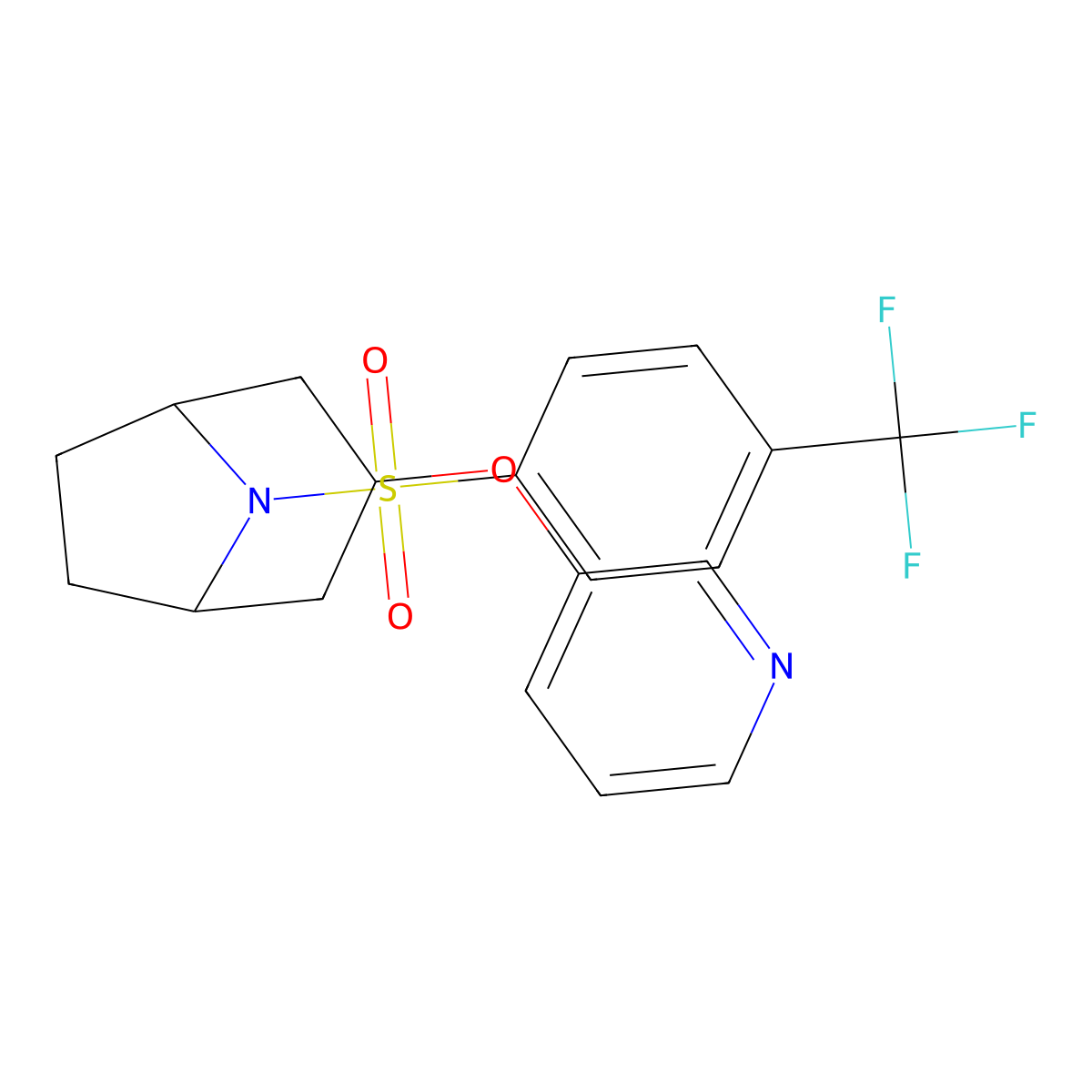 (1R,5S)-3-(pyridin-3-yloxy)-8-((4-(trifluoromethyl)phenyl)sulfonyl)-8-azabicyclo[3.2.1]octane molecular structure, CAS 2109188-11-4