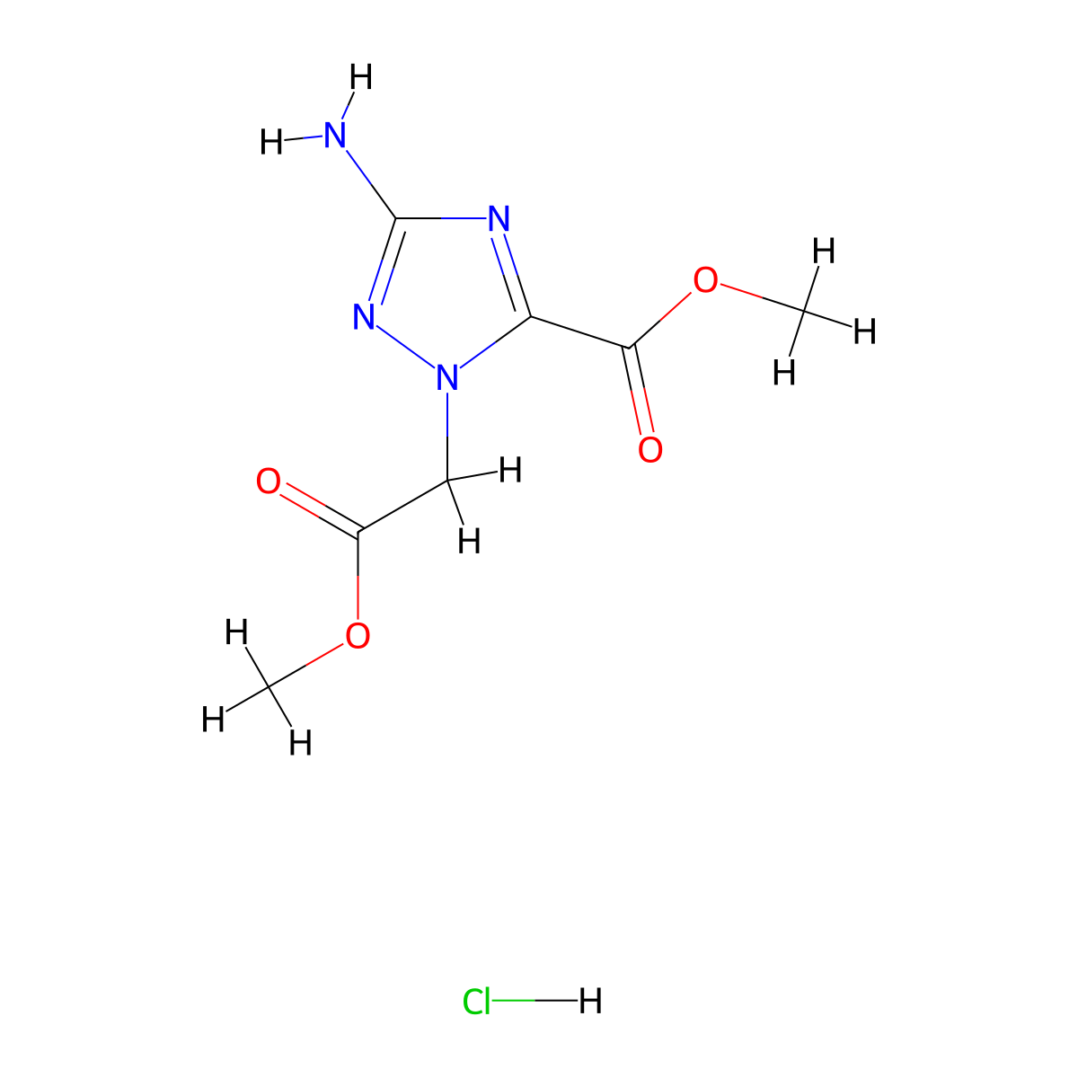 Methyl 3-amino-1-(2-methoxy-2-oxoethyl)-1h-1,2,4-triazole-5-carboxylate hydrochloride molecular structure, CAS 2109189-03-7