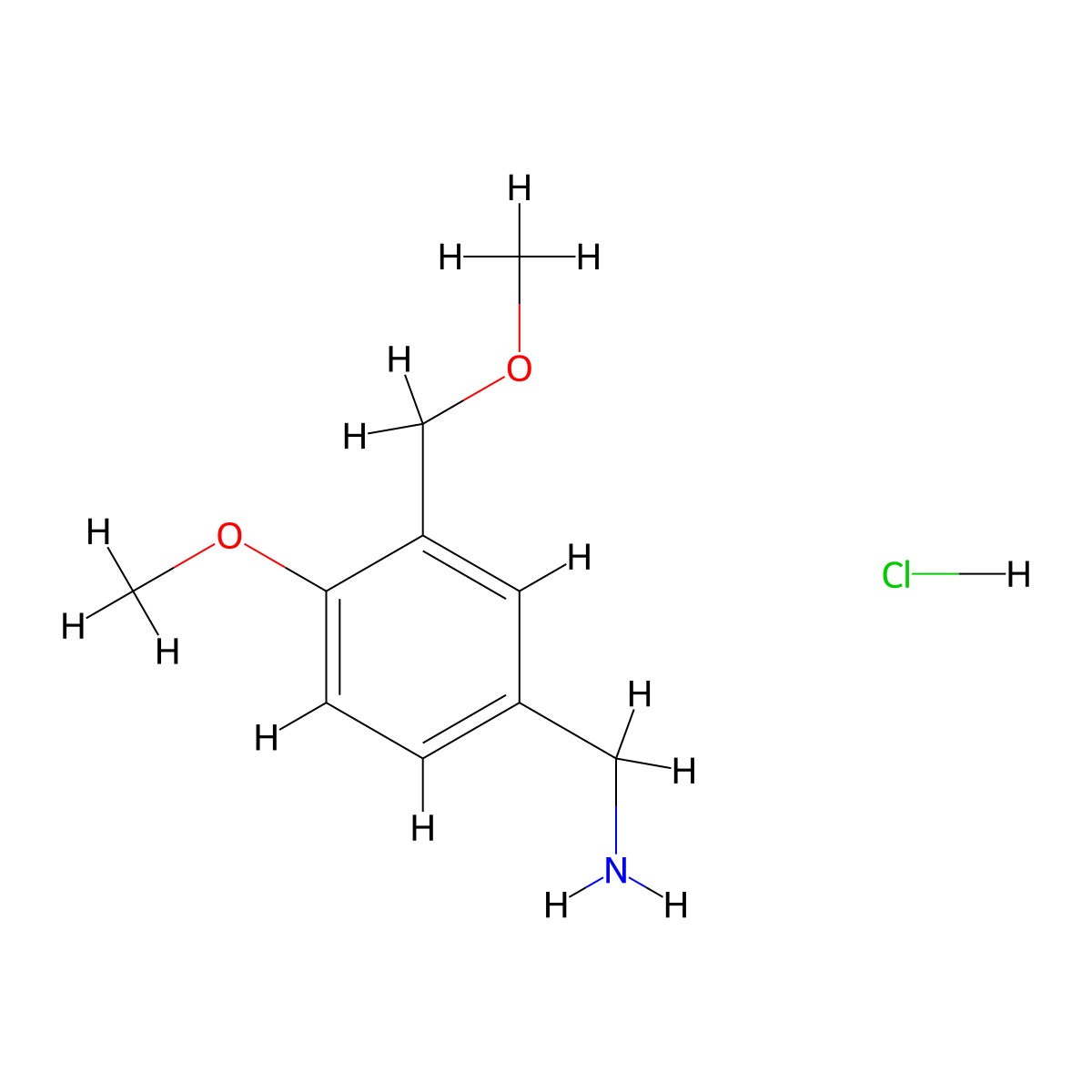 1-[4-Methoxy-3-(methoxymethyl)phenyl]methanaminehydrochloride molecular structure, CAS 2109195-77-7