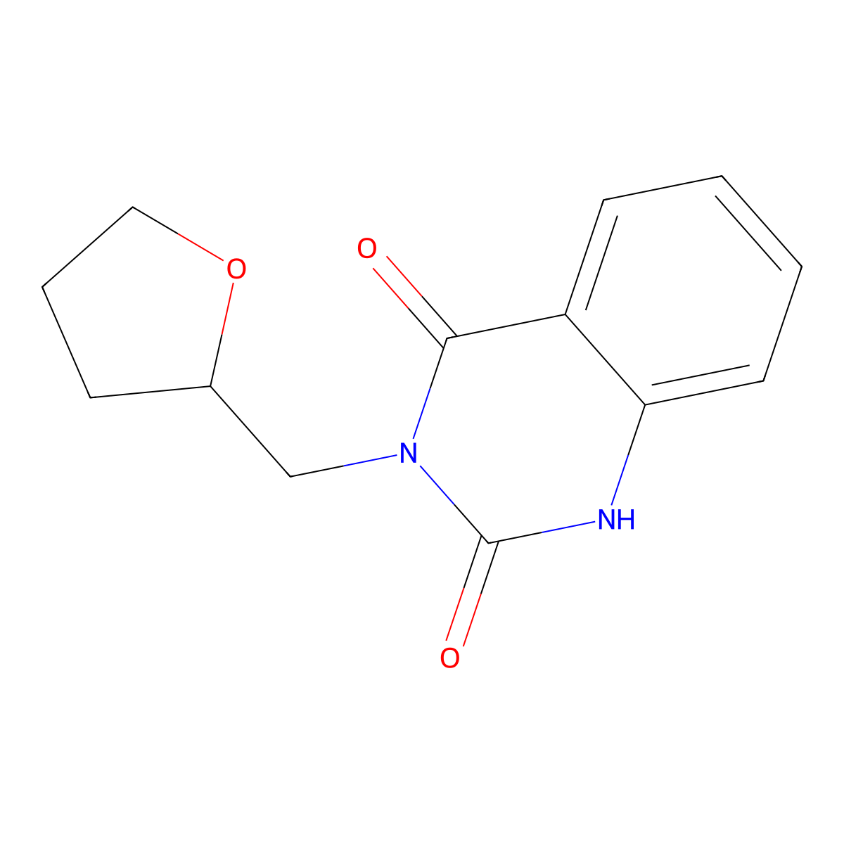 3-(oxolan-2-ylmethyl)-1H-quinazoline-2,4-dione molecular structure, CAS 21092-34-2