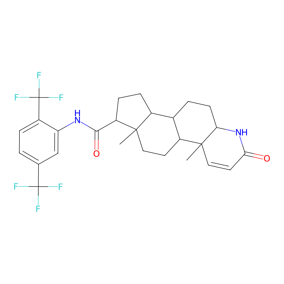 N-[2,5-bis(trifluoromethyl)phenyl]-4a,6a-dimethyl-2-oxo-1H,2H,4aH,4bH,5H,6H,6aH,7H,8H,9H,9aH,9bH,10H,11H,11aH-indeno[5,4-f]quinoline-7-carboxamide molecular structure, CAS 2109228-86-4