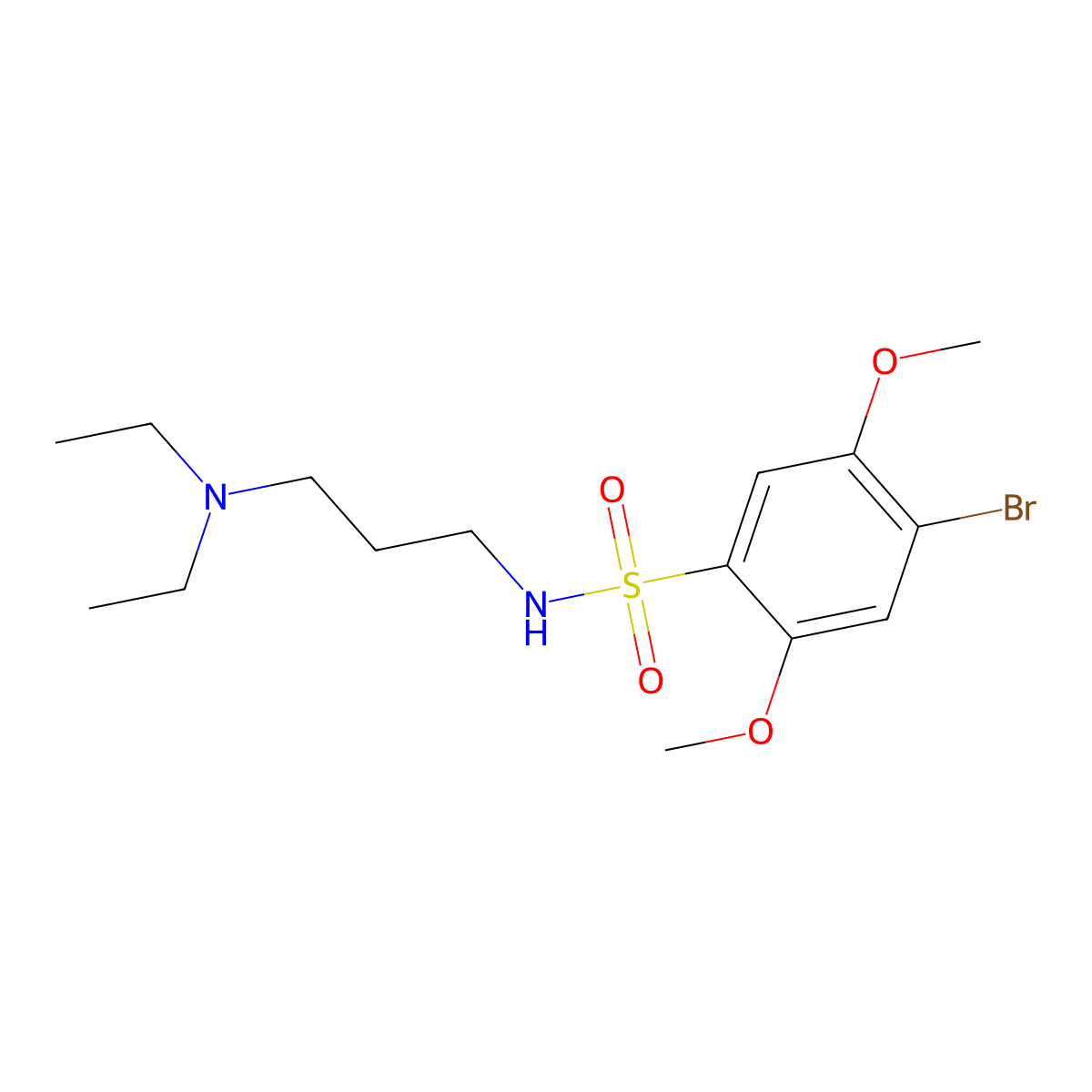 4-bromo-N-[3-(diethylamino)propyl]-2,5-dimethoxybenzenesulfonamide molecular structure, CAS 2109229-54-9