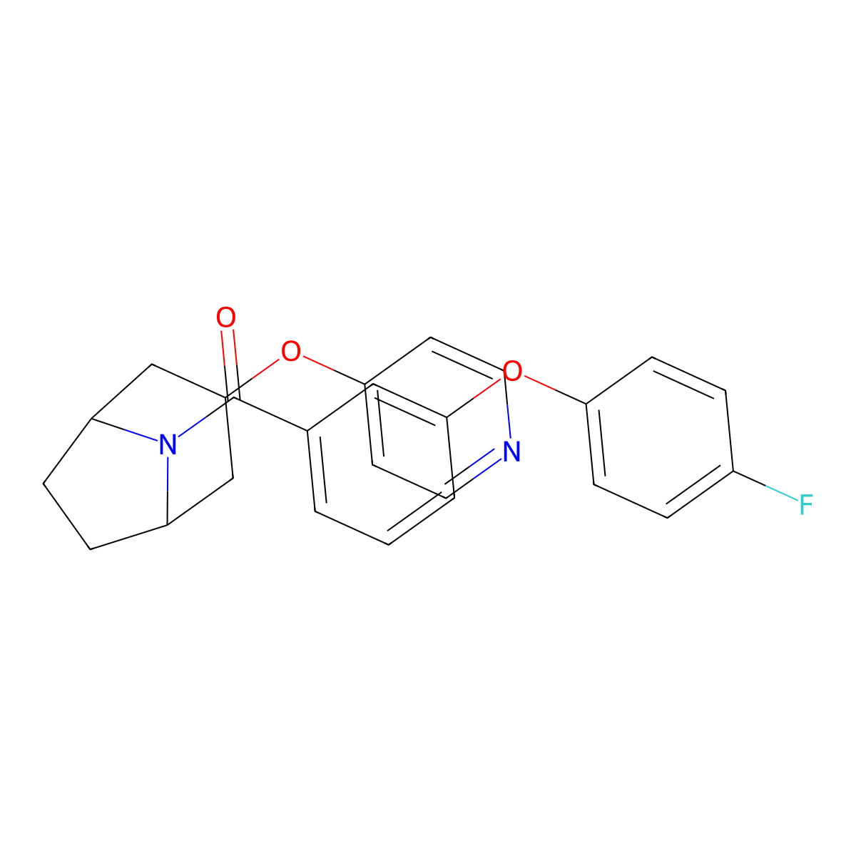 (3-(4-fluorophenoxy)phenyl)((1R,5S)-3-(pyridin-4-yloxy)-8-azabicyclo[3.2.1]octan-8-yl)methanone molecular structure, CAS 2109232-44-0