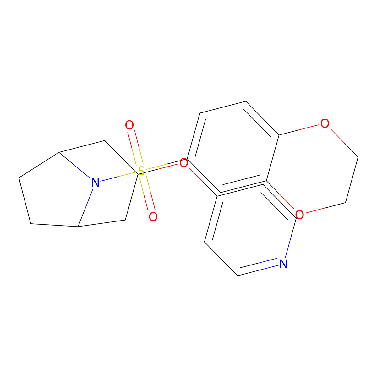 (1R,5S)-8-((2,3-dihydrobenzo[b][1,4]dioxin-6-yl)sulfonyl)-3-(pyridin-4-yloxy)-8-azabicyclo[3.2.1]octane molecular structure, CAS 2109232-57-5