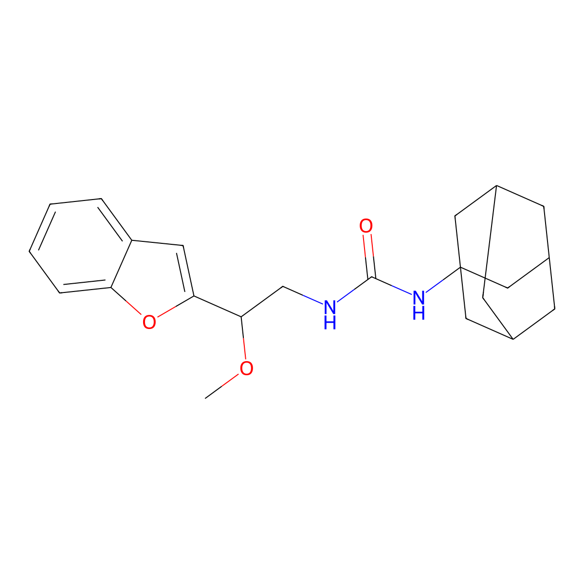 1-((1R,3s)-adamantan-1-yl)-3-(2-(benzofuran-2-yl)-2-methoxyethyl)urea molecular structure, CAS 2109232-68-8