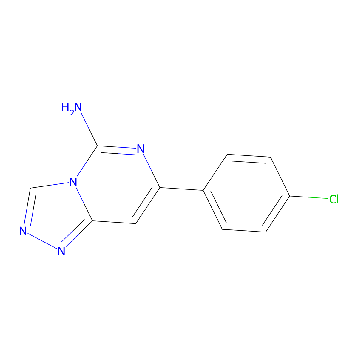 7-(4-Chlorophenyl)-[1,2,4]triazolo[4,3-C]pyrimidin-5-amine molecular structure, CAS 2109233-18-1
