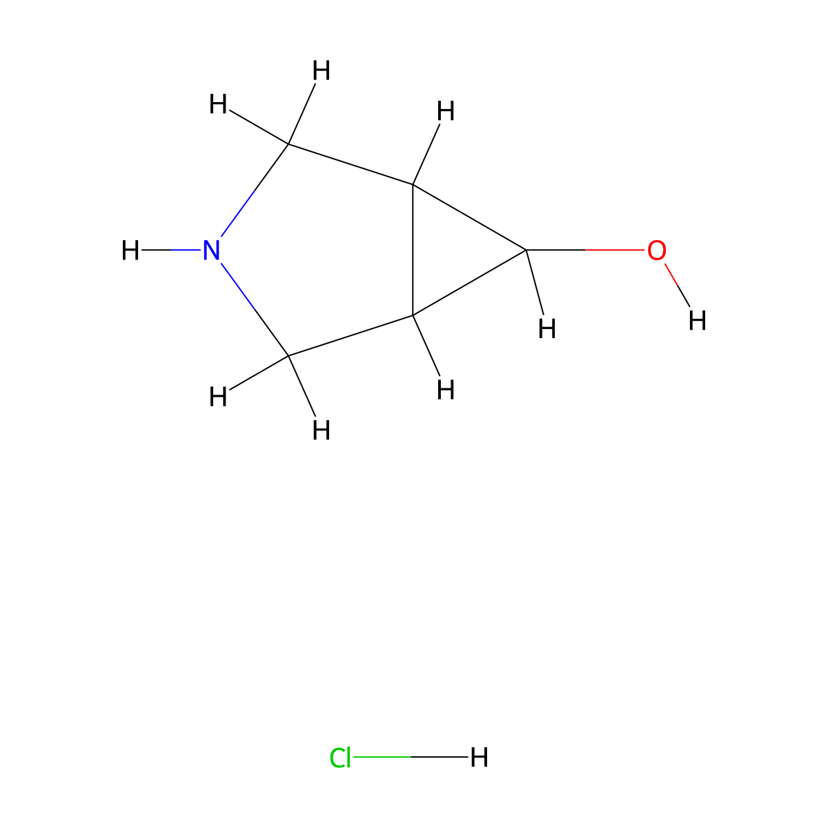 exo-3-Azabicyclo[3.1.0]hexan-6-ol hydrochloride molecular structure, CAS 2109242-25-1