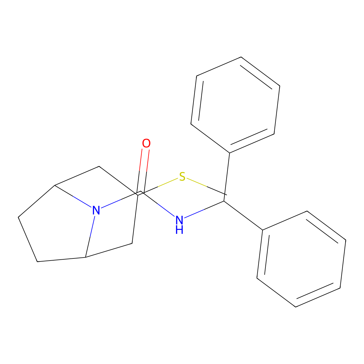 (1R,5S)-N-benzhydryl-3-(methylthio)-8-azabicyclo[3.2.1]octane-8-carboxamide molecular structure, CAS 2109244-84-8