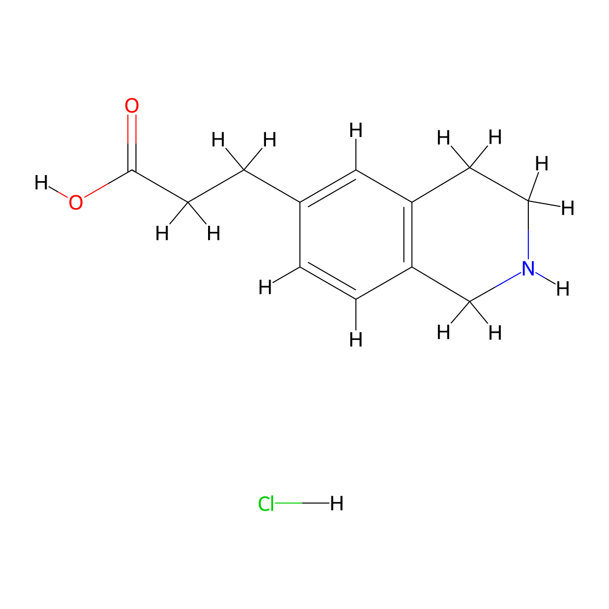 3-(1,2,3,4-Tetrahydroisoquinolin-6-yl)propanoic acid hydrochloride molecular structure, CAS 2109250-77-1