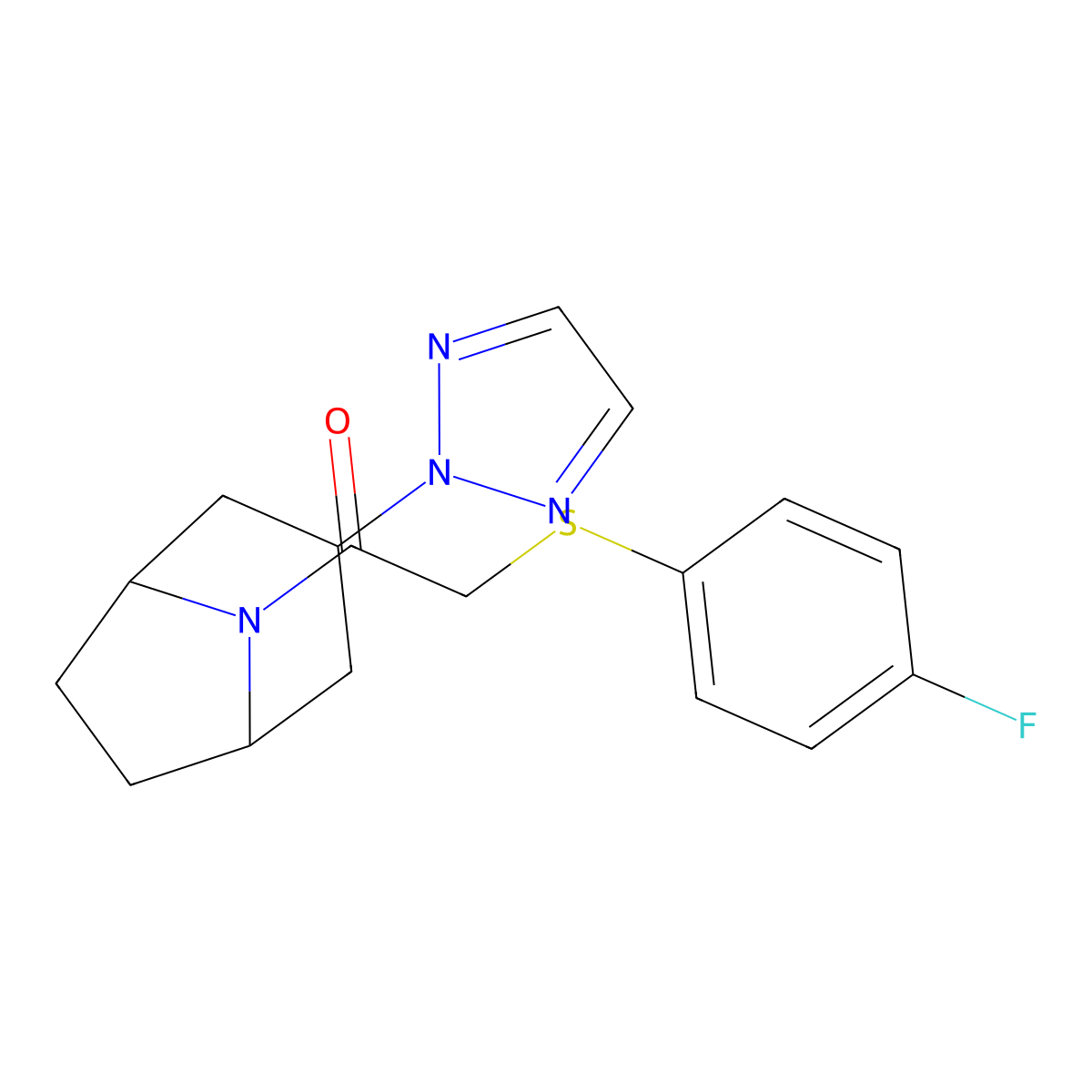 1-((1R,5S)-3-(2H-1,2,3-triazol-2-yl)-8-azabicyclo[3.2.1]octan-8-yl)-2-((4-fluorophenyl)thio)ethanone molecular structure, CAS 2109266-90-0