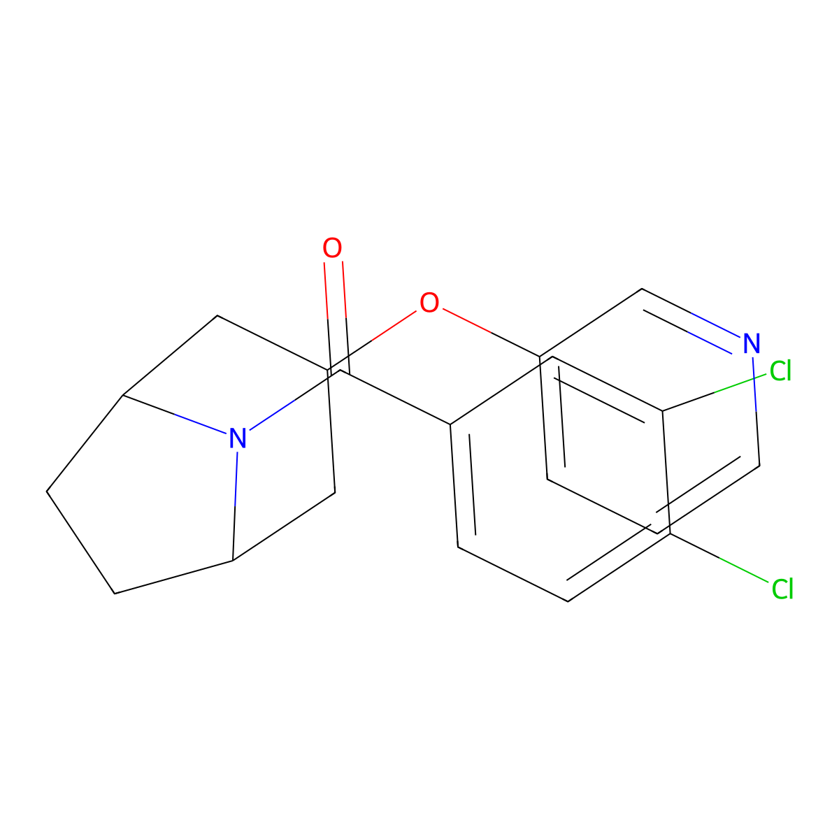 (3,4-dichlorophenyl)((1R,5S)-3-(pyridin-3-yloxy)-8-azabicyclo[3.2.1]octan-8-yl)methanone molecular structure, CAS 2109266-95-5