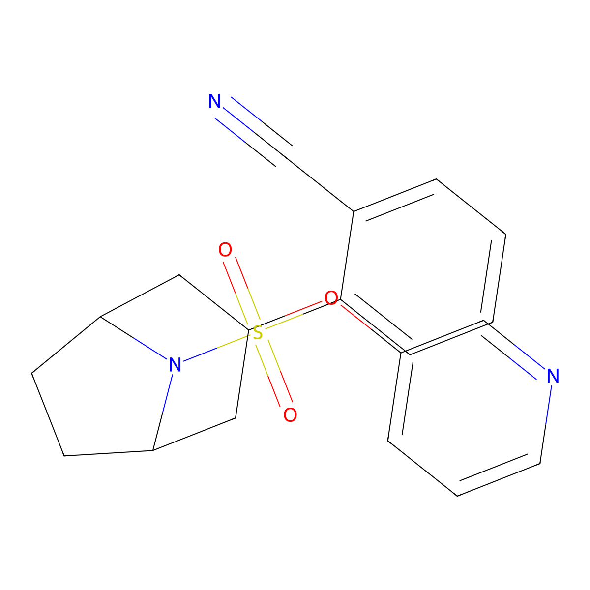 2-(((1R,5S)-3-(pyridin-3-yloxy)-8-azabicyclo[3.2.1]octan-8-yl)sulfonyl)benzonitrile molecular structure, CAS 2109267-17-4
