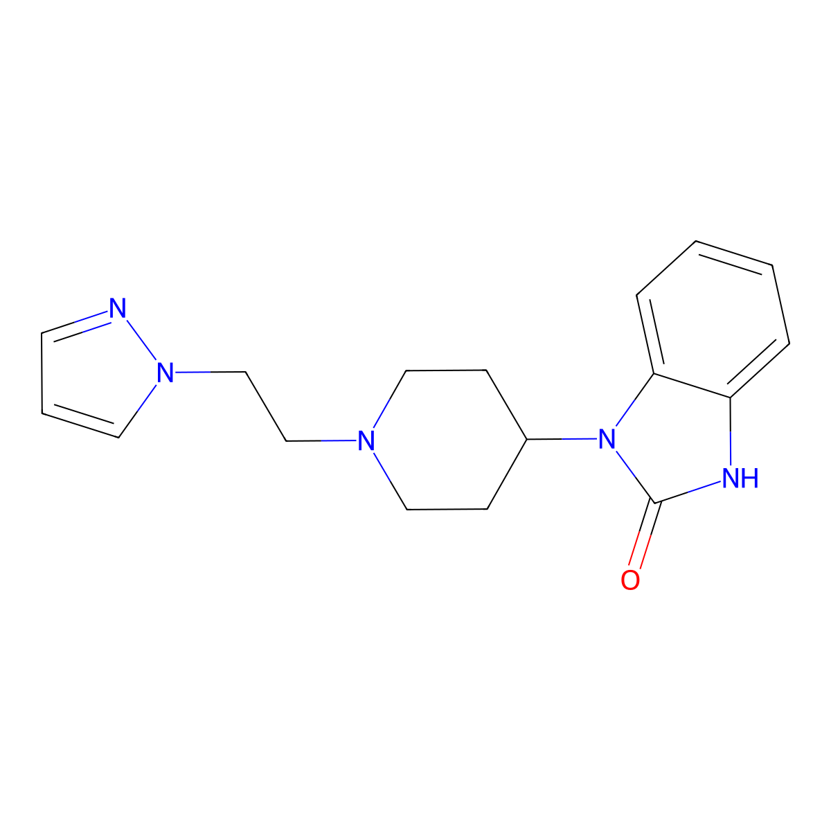 1-{1-[2-(1H-pyrazol-1-yl)ethyl]piperidin-4-yl}-1,3-dihydro-2H-benzimidazol-2-one molecular structure, CAS 2109271-76-1