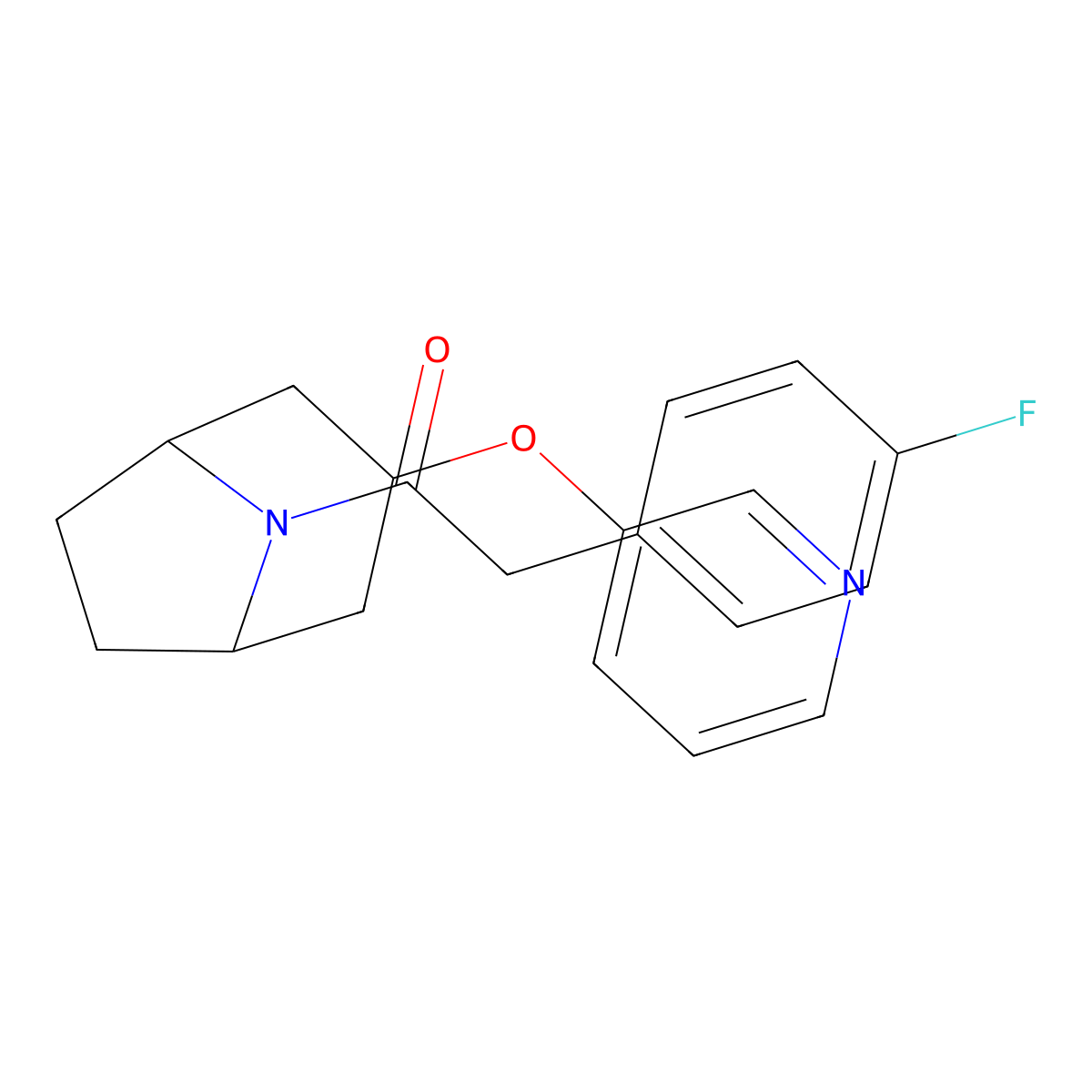 2-(4-fluorophenyl)-1-((1R,5S)-3-(pyridin-3-yloxy)-8-azabicyclo[3.2.1]octan-8-yl)ethanone molecular structure, CAS 2109278-30-8