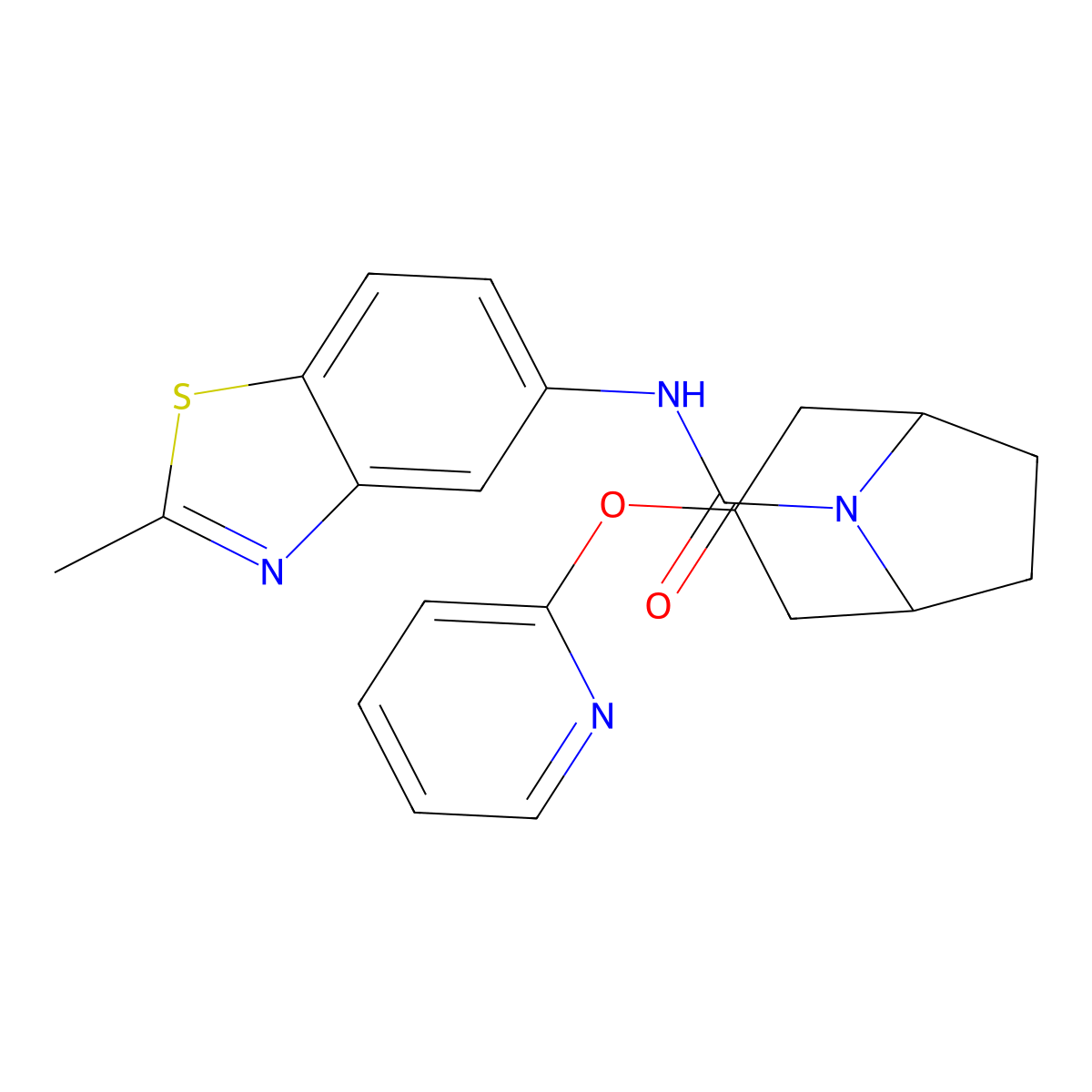N-(2-methyl-1,3-benzothiazol-5-yl)-3-(pyridin-2-yloxy)-8-azabicyclo[3.2.1]octane-8-carboxamide molecular structure, CAS 2109278-69-3
