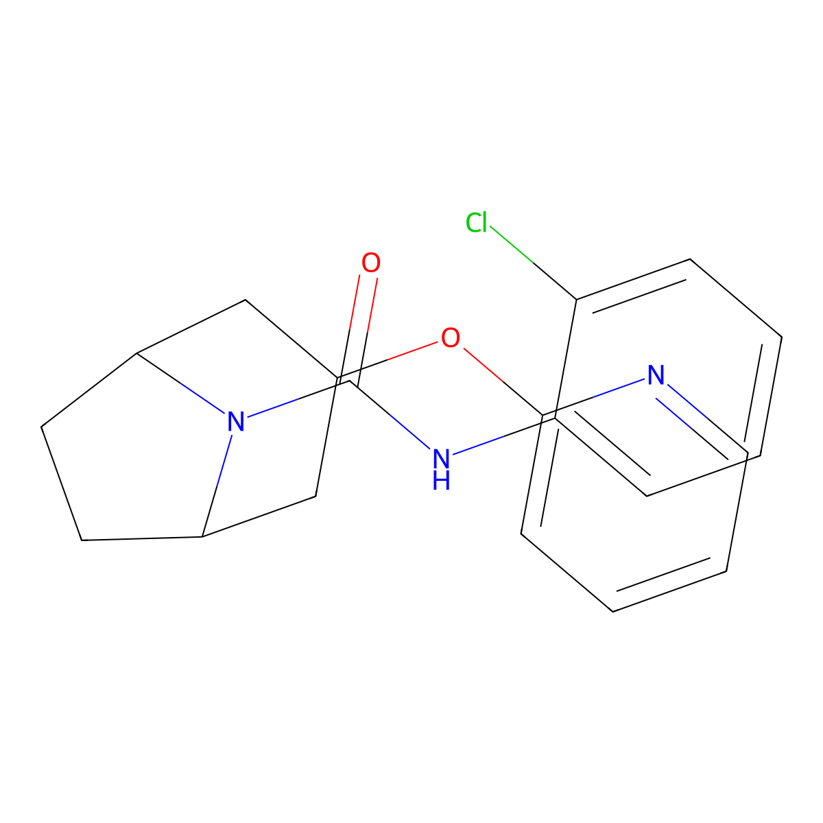 N-(2-chlorophenyl)-3-(pyridin-2-yloxy)-8-azabicyclo[3.2.1]octane-8-carboxamide molecular structure, CAS 2109283-92-1