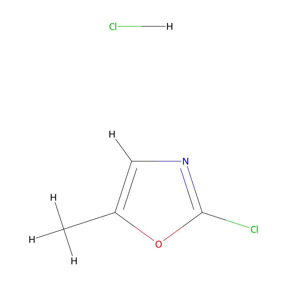 2-Chloro-5-methyl-1,3-oxazole hydrochloride molecular structure, CAS 2109286-03-3