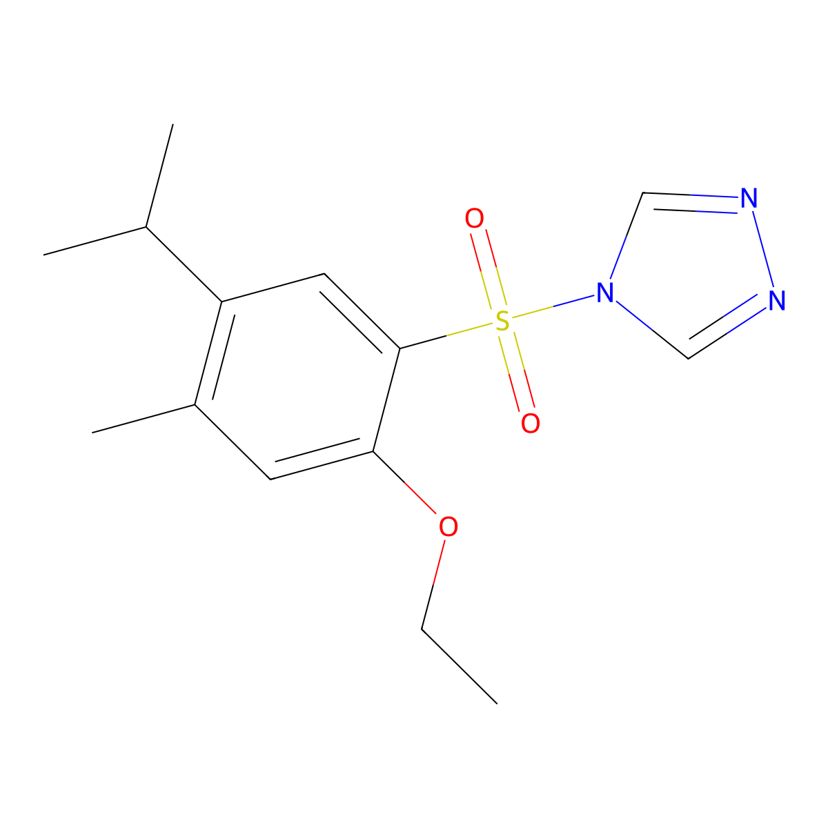 4-[2-ethoxy-4-methyl-5-(propan-2-yl)benzenesulfonyl]-4H-1,2,4-triazole molecular structure, CAS 2109299-63-8