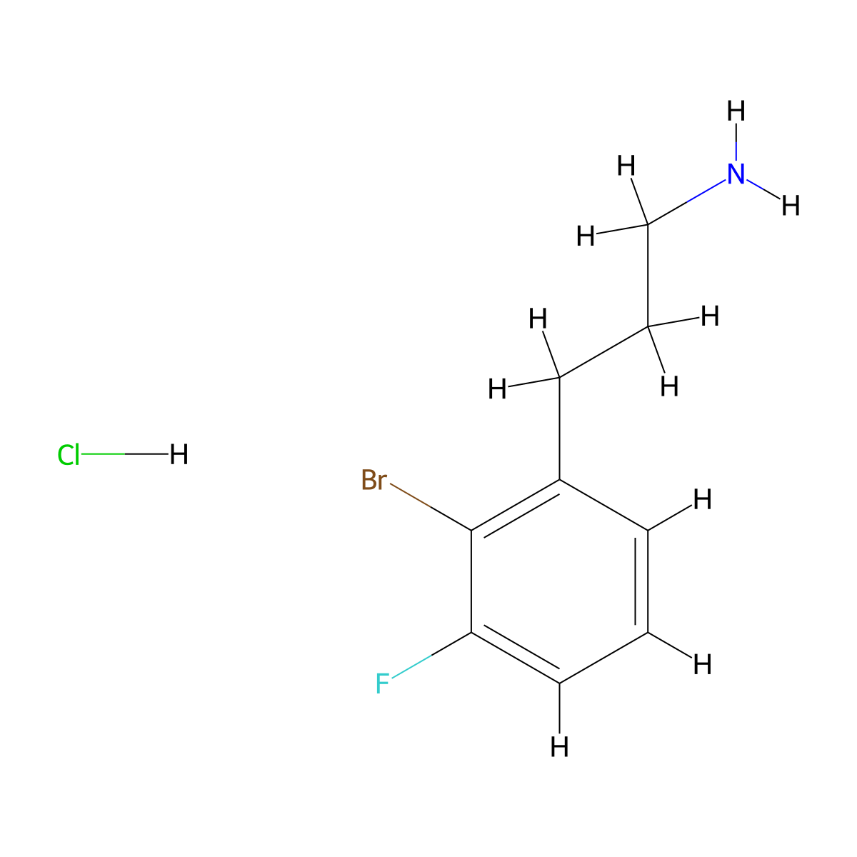 3-(2-Bromo-3-fluorophenyl)propan-1-amine hydrochloride molecular structure, CAS 2109353-35-5