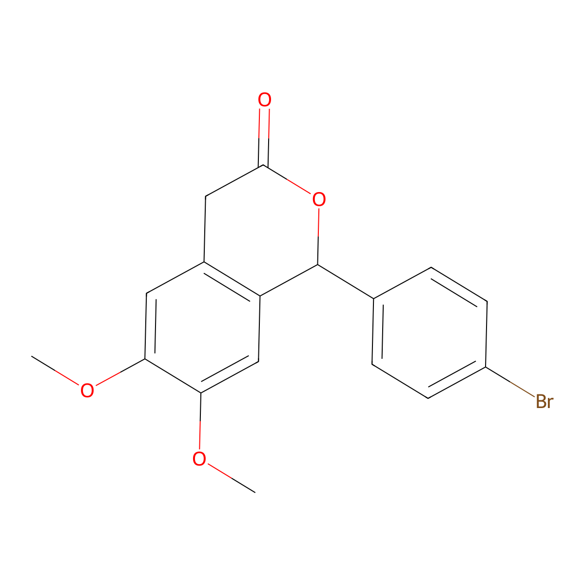 1-(4-bromophenyl)-6,7-dimethoxy-1,4-dihydro-3H-isochromen-3-one molecular structure, CAS 2109370-29-6