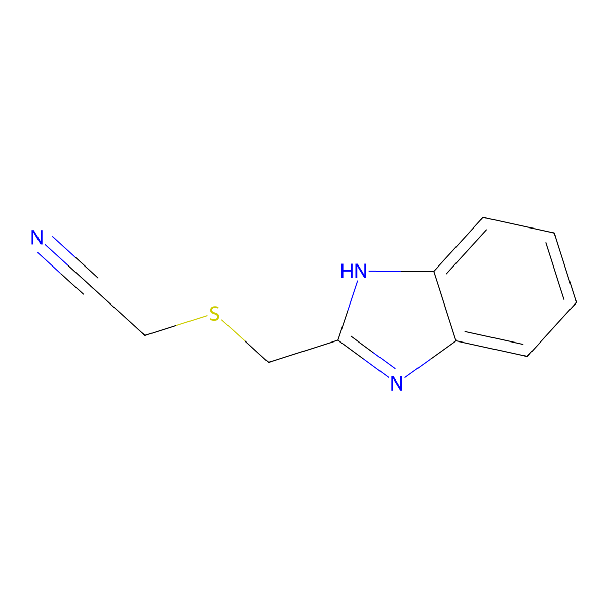[(1H-benzimidazol-2-ylmethyl)sulfanyl]acetonitrile molecular structure, CAS 2109371-87-9