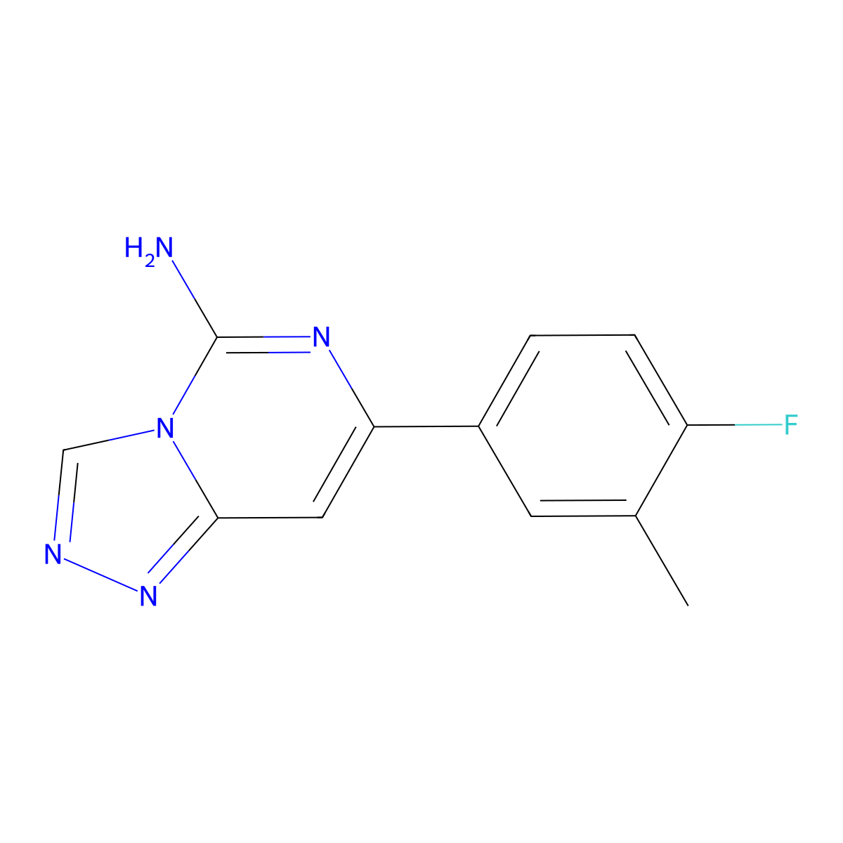 7-(4-Fluoro-3-methylphenyl)[1,2,4]triazolo[4,3-c]pyrimidin-5-amine molecular structure, CAS 2109397-94-4