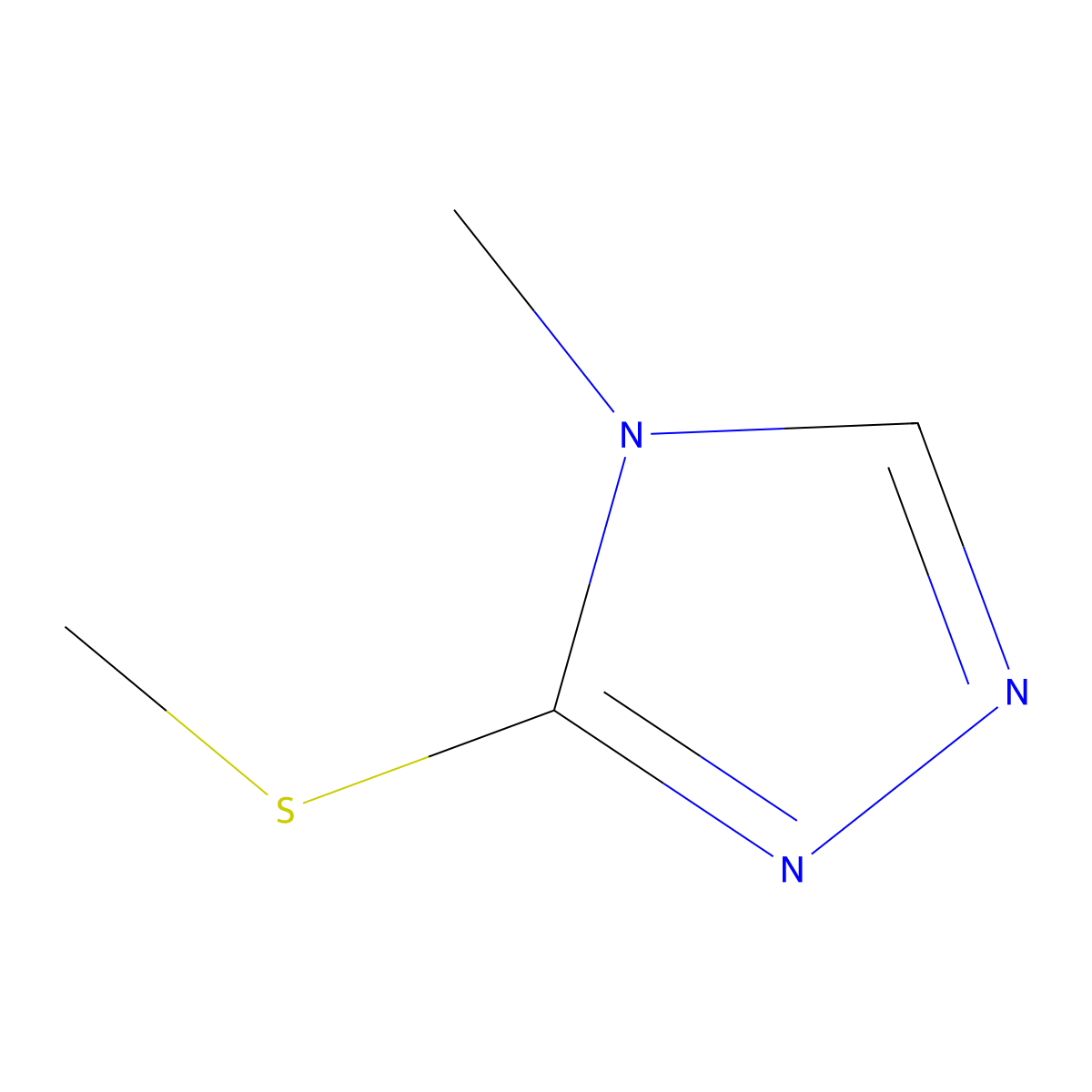 4H-1,2,4-Triazole, 4-methyl-3-(methylthio)- molecular structure, CAS 21094-61-1