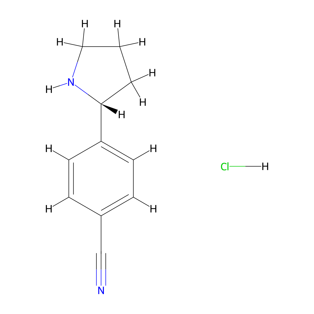 (r)-4-(Pyrrolidin-2-yl)benzonitrile hydrochloride molecular structure, CAS 2109404-02-4