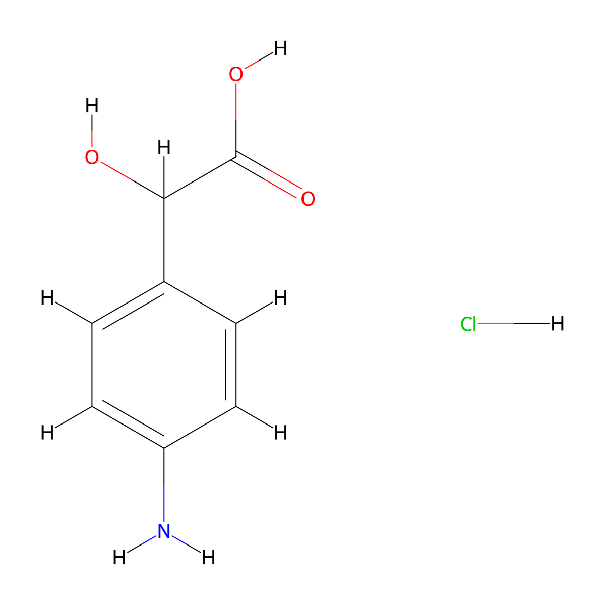 2-(4-Aminophenyl)-2-hydroxyacetic acid hydrochloride molecular structure, CAS 2109404-20-6