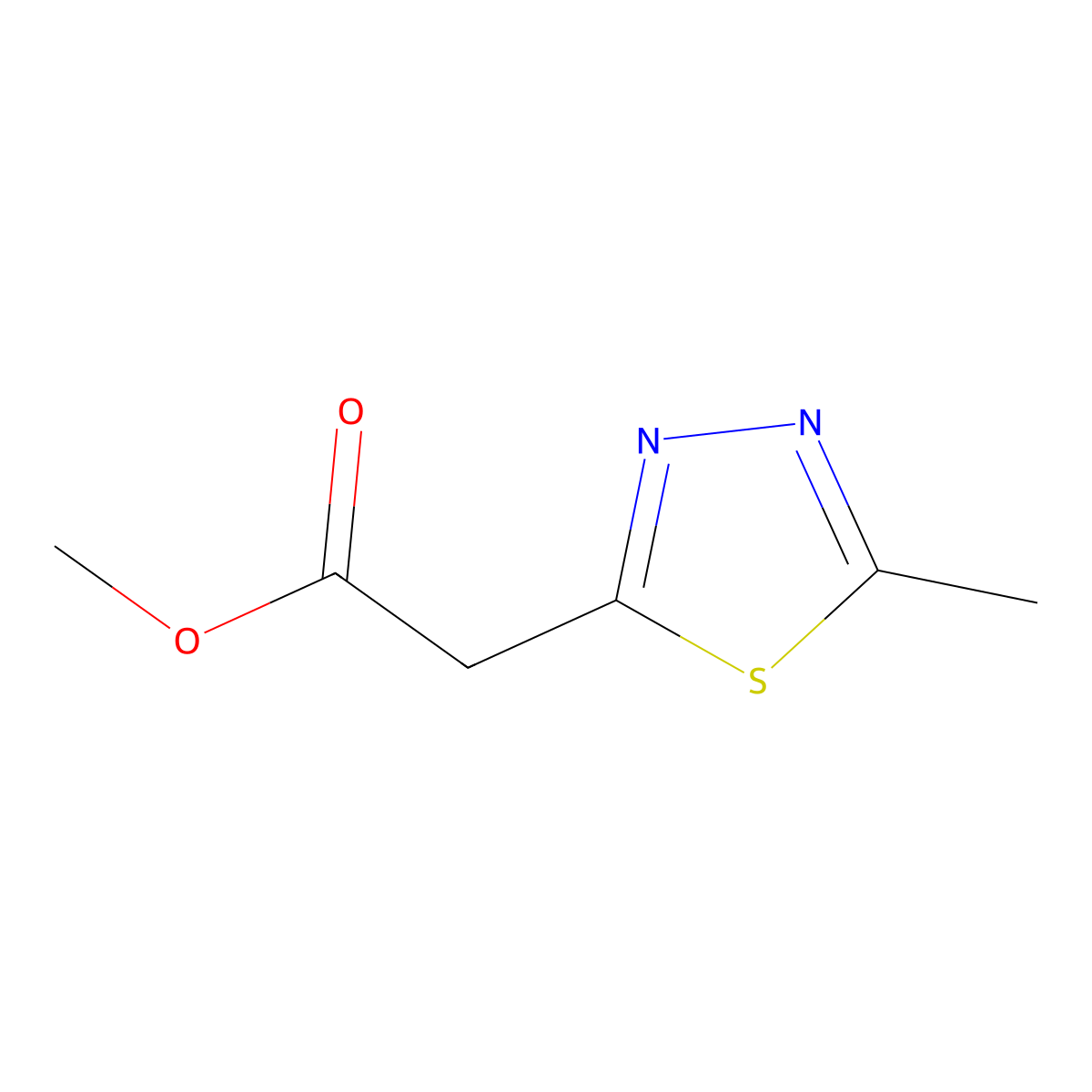 Methyl 2-(5-methyl-1,3,4-thiadiazol-2-yl)acetate molecular structure, CAS 2109409-90-5