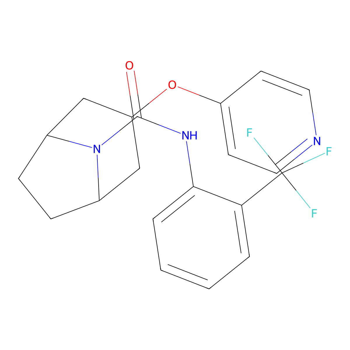 (1R,5S)-3-(pyridin-4-yloxy)-N-(2-(trifluoromethyl)phenyl)-8-azabicyclo[3.2.1]octane-8-carboxamide molecular structure, CAS 2109410-48-0
