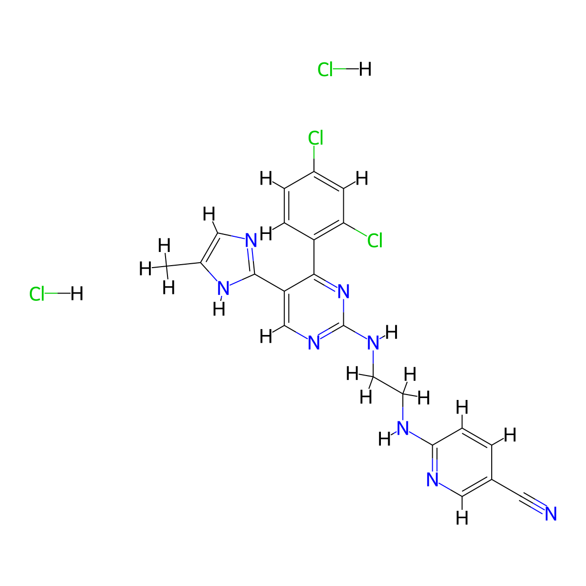 CHIR 99021 dihydrochloride molecular structure, CAS 2109414-84-6