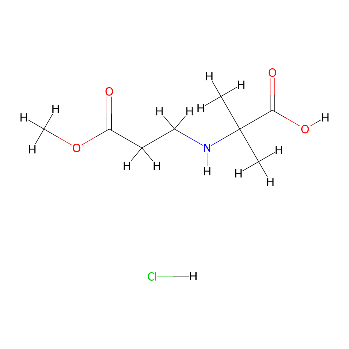 2-[(3-Methoxy-3-oxopropyl)amino]-2-methylpropanoic acid hydrochloride molecular structure, CAS 2109436-93-1