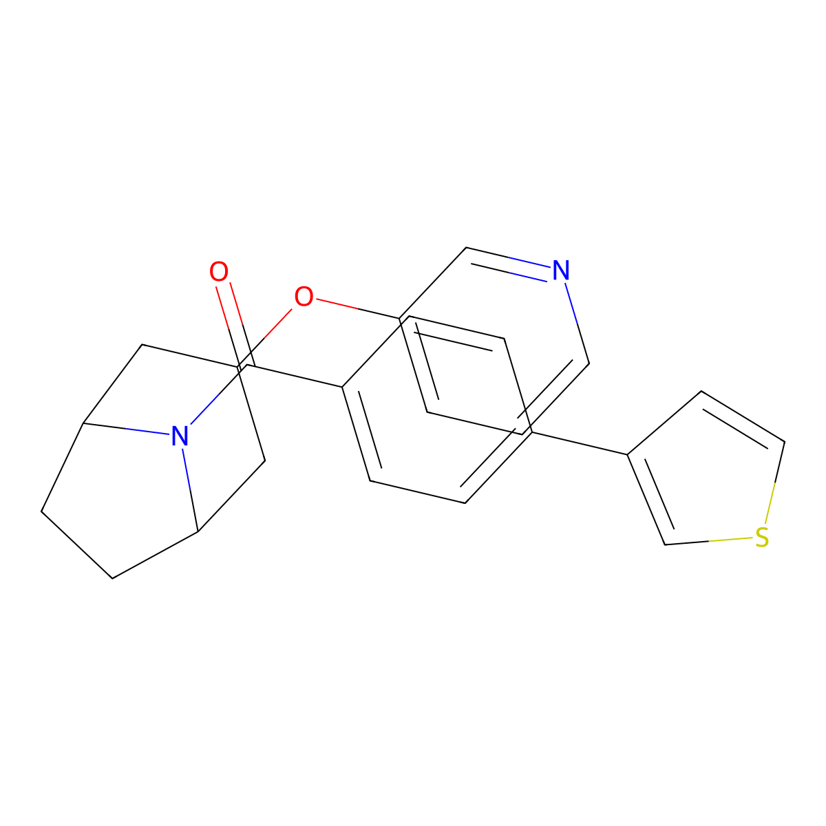 ((1R,5S)-3-(pyridin-3-yloxy)-8-azabicyclo[3.2.1]octan-8-yl)(4-(thiophen-3-yl)phenyl)methanone molecular structure, CAS 2109438-64-2