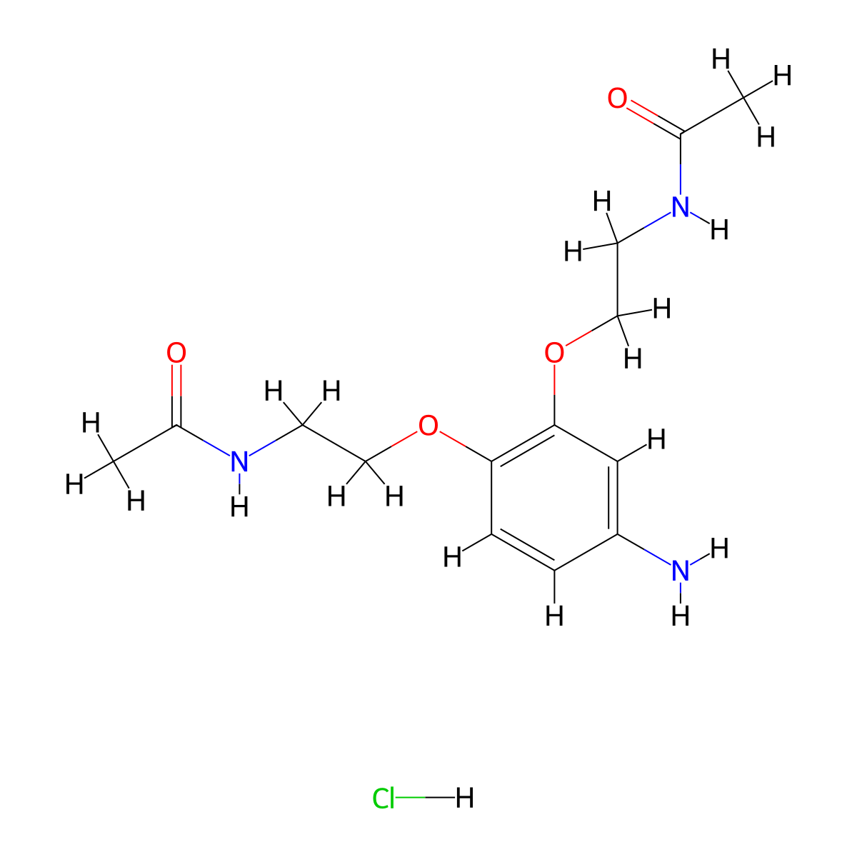 N,N'-[(4-Amino-1,2-phenylene)bis(oxyethane-2,1-diyl)]diacetamide hydrochloride molecular structure, CAS 2109439-76-9