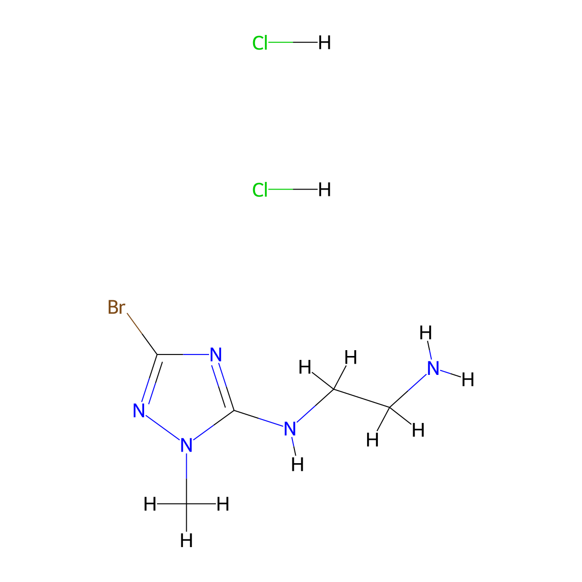 N-(3-Bromo-1-methyl-1h-1,2,4-triazol-5-yl)ethane-1,2-diamine dihydrochloride molecular structure, CAS 2109439-84-9