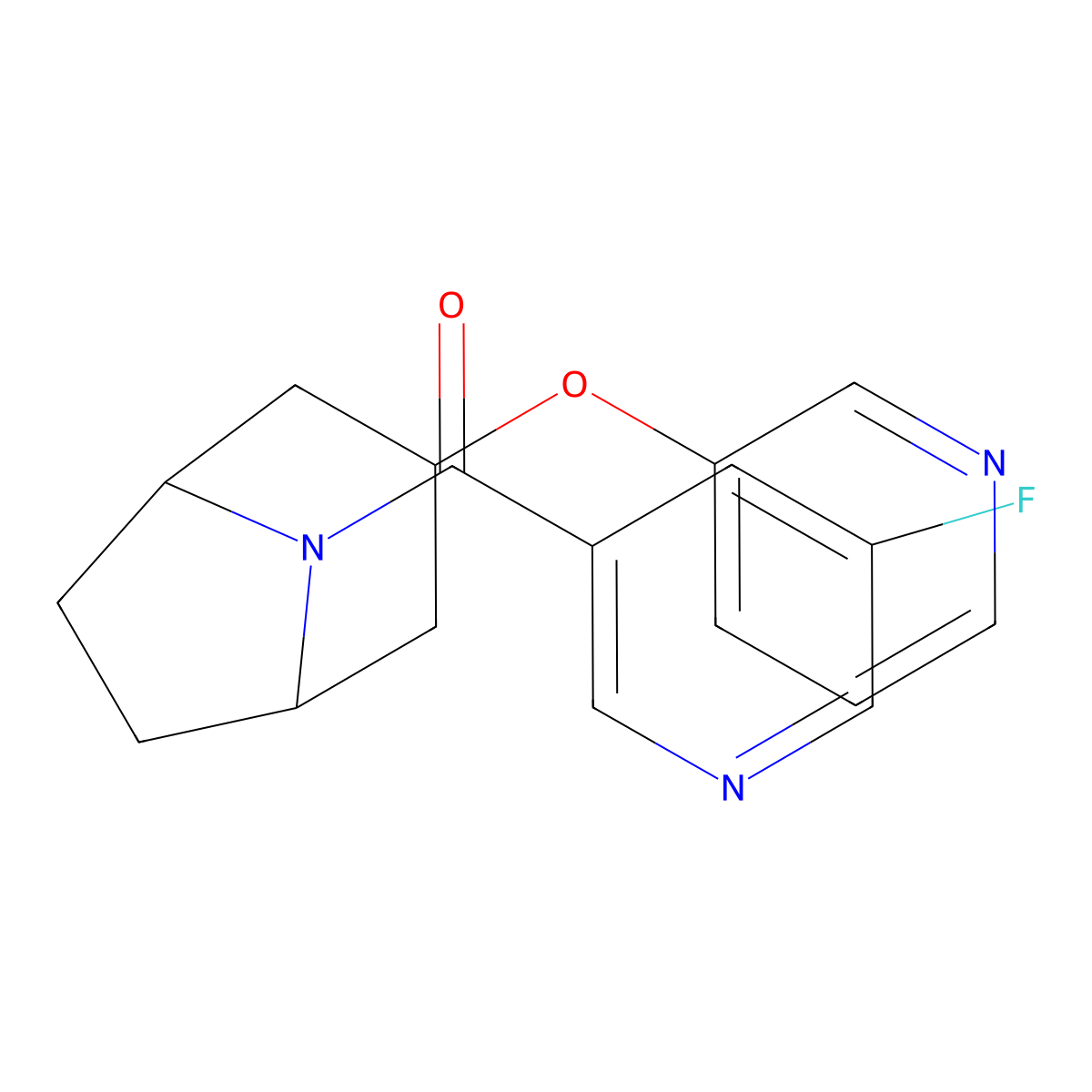 (5-fluoropyridin-3-yl)((1R,5S)-3-(pyridin-3-yloxy)-8-azabicyclo[3.2.1]octan-8-yl)methanone molecular structure, CAS 2109439-90-7