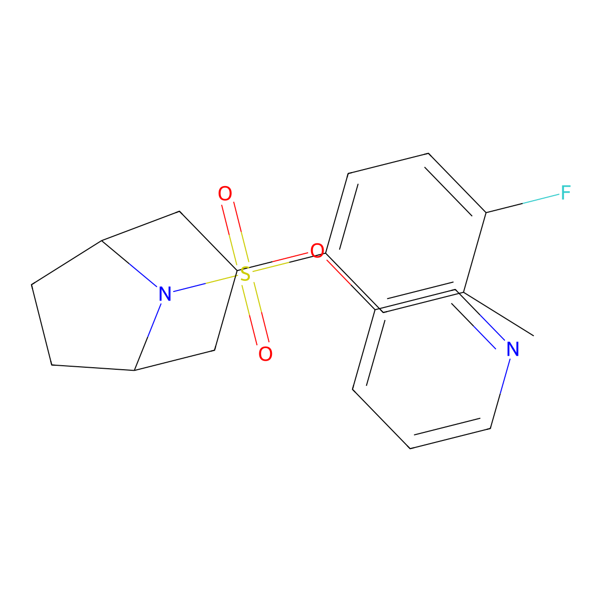 (1R,5S)-8-((4-fluoro-3-methylphenyl)sulfonyl)-3-(pyridin-3-yloxy)-8-azabicyclo[3.2.1]octane molecular structure, CAS 2109442-00-2