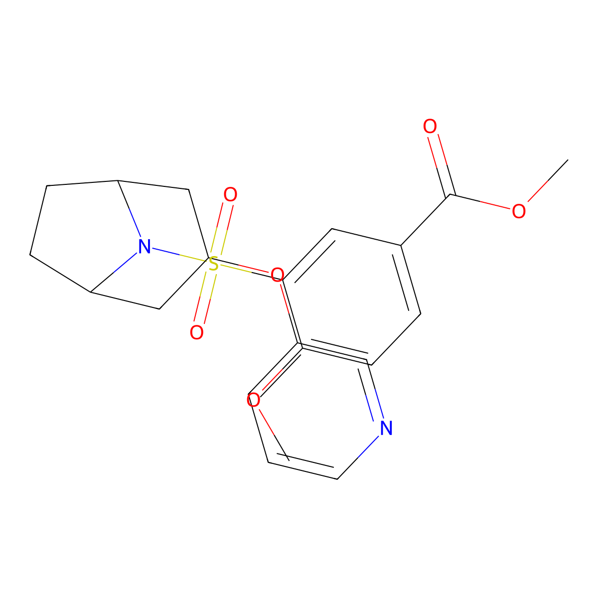 methyl 4-methoxy-3-(((1R,5S)-3-(pyridin-3-yloxy)-8-azabicyclo[3.2.1]octan-8-yl)sulfonyl)benzoate molecular structure, CAS 2109442-06-8