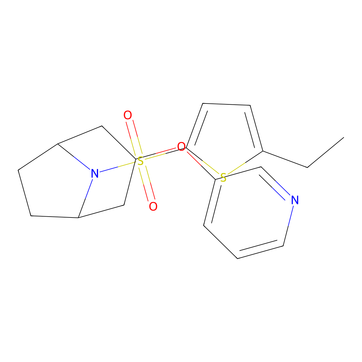 (1R,5S)-8-((5-ethylthiophen-2-yl)sulfonyl)-3-(pyridin-3-yloxy)-8-azabicyclo[3.2.1]octane molecular structure, CAS 2109446-83-3