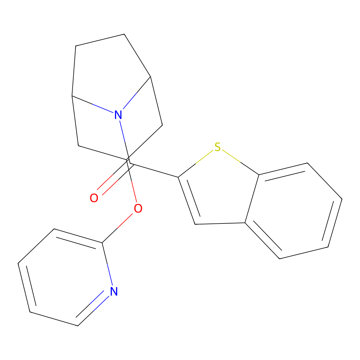 8-(1-Benzothiophene-2-carbonyl)-3-(pyridin-2-yloxy)-8-azabicyclo[3.2.1]octane molecular structure, CAS 2109446-98-0