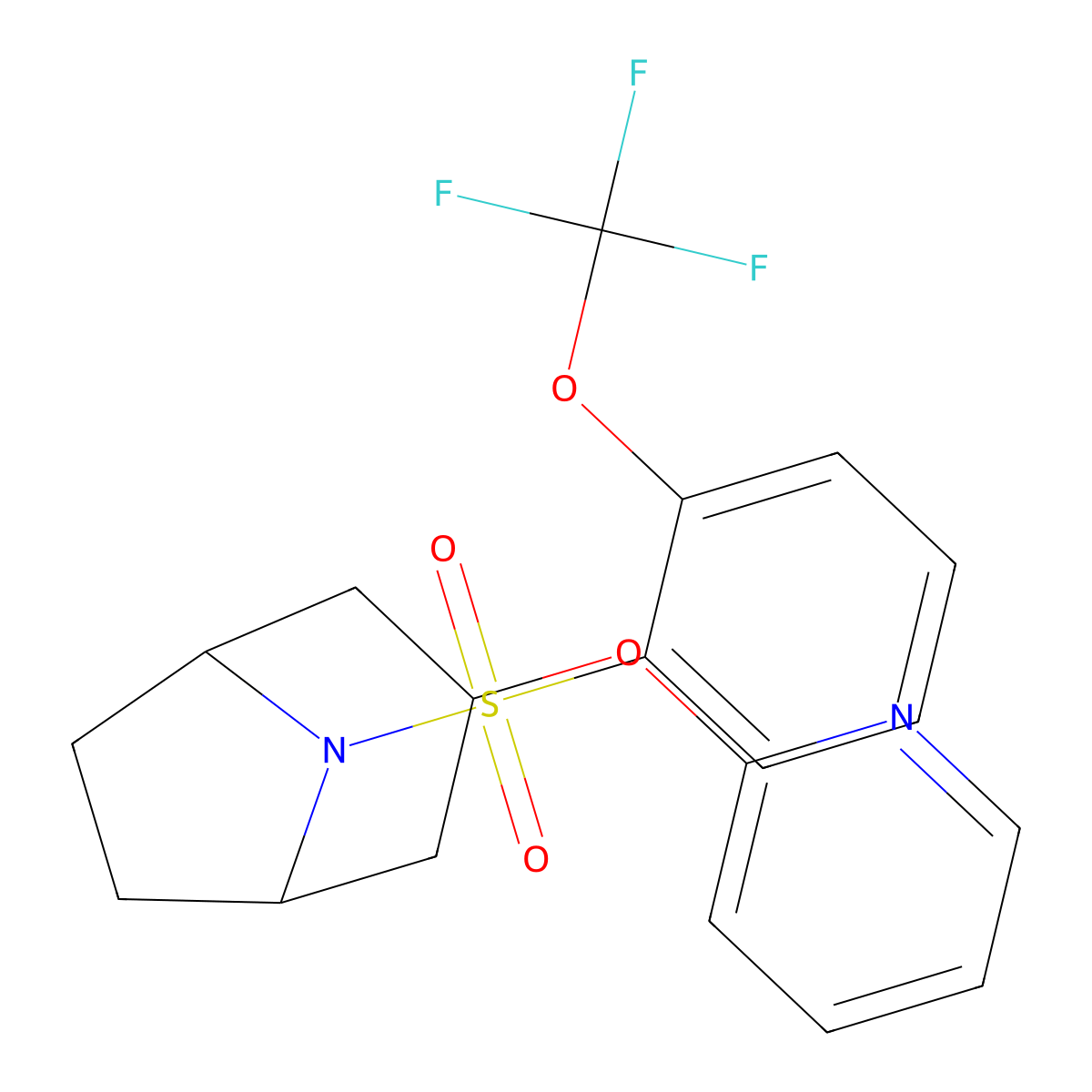 3-(Pyridin-2-yloxy)-8-[2-(trifluoromethoxy)benzenesulfonyl]-8-azabicyclo[3.2.1]octane molecular structure, CAS 2109447-04-1
