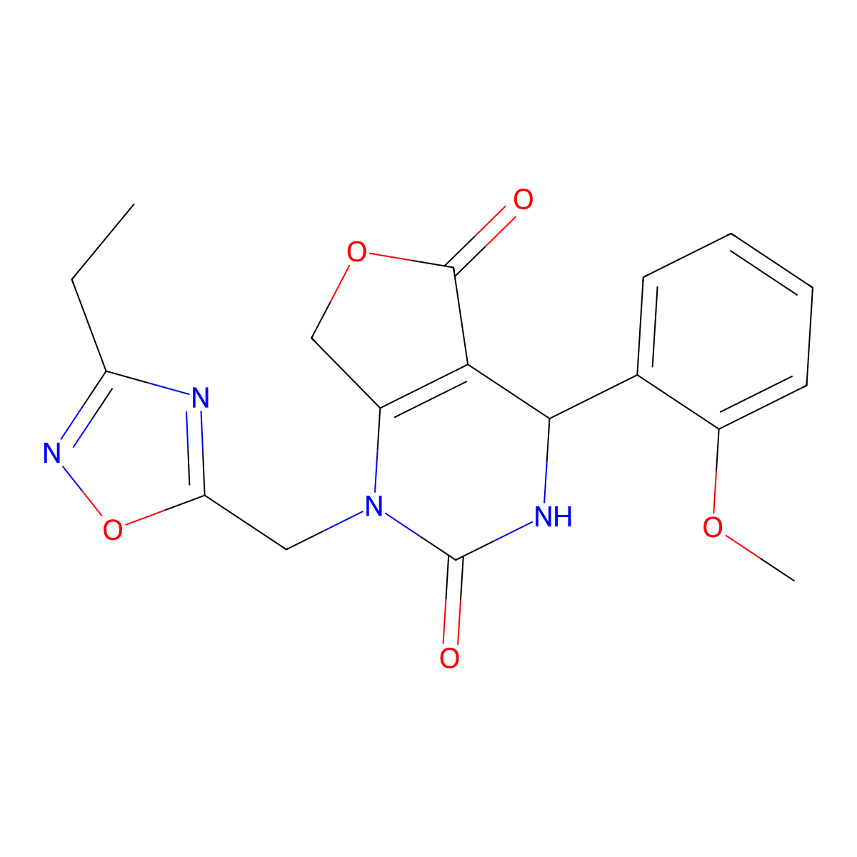 1-[(3-ethyl-1,2,4-oxadiazol-5-yl)methyl]-4-(2-methoxyphenyl)-1H,2H,3H,4H,5H,7H-furo[3,4-d]pyrimidine-2,5-dione molecular structure, CAS 2109452-44-8