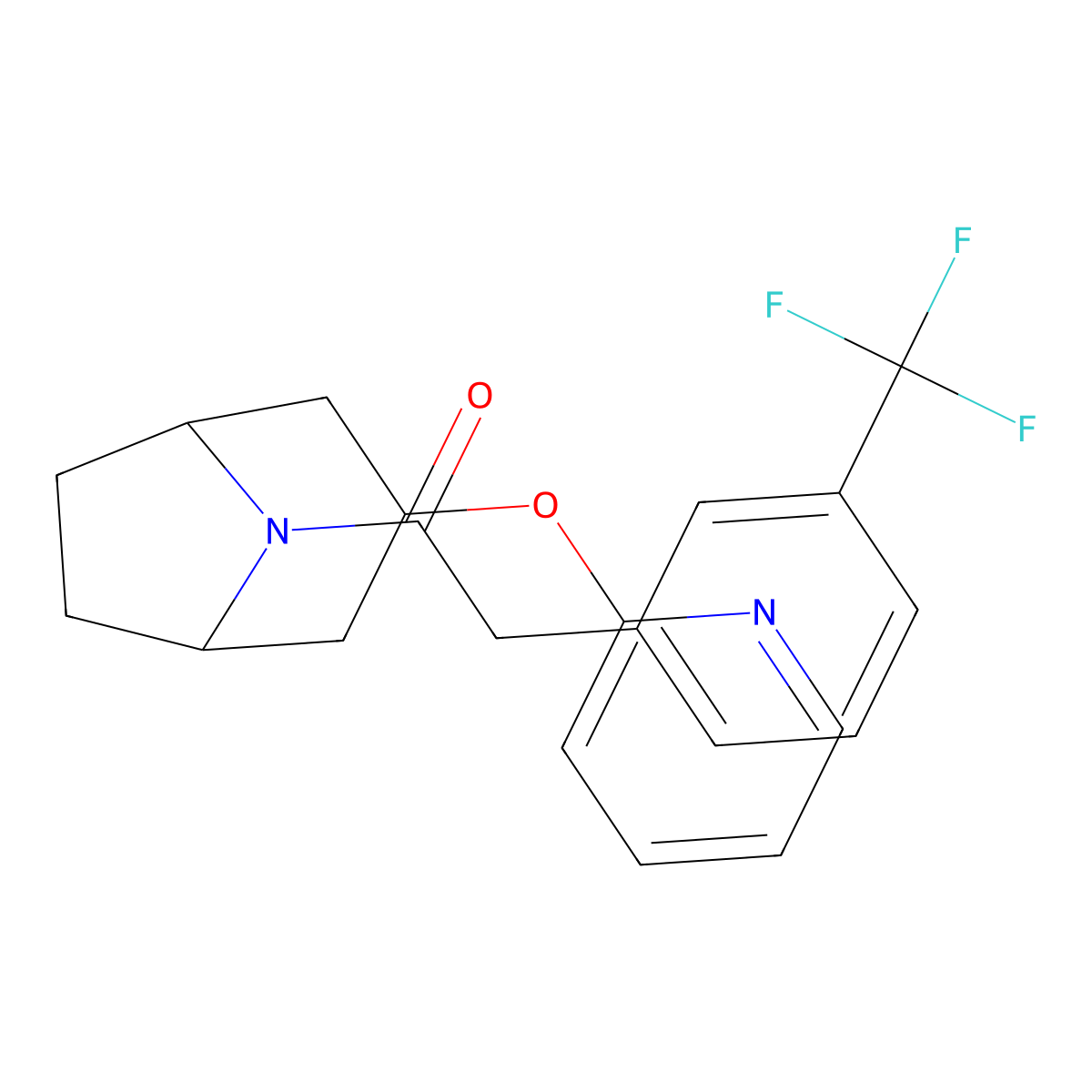 1-[3-(Pyridin-2-yloxy)-8-azabicyclo[3.2.1]octan-8-yl]-2-[3-(trifluoromethyl)phenyl]ethan-1-one molecular structure, CAS 2109462-16-8