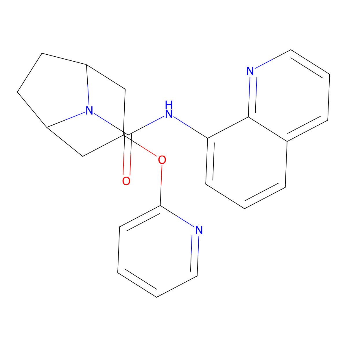 3-(pyridin-2-yloxy)-N-(quinolin-8-yl)-8-azabicyclo[3.2.1]octane-8-carboxamide molecular structure, CAS 2109462-29-3
